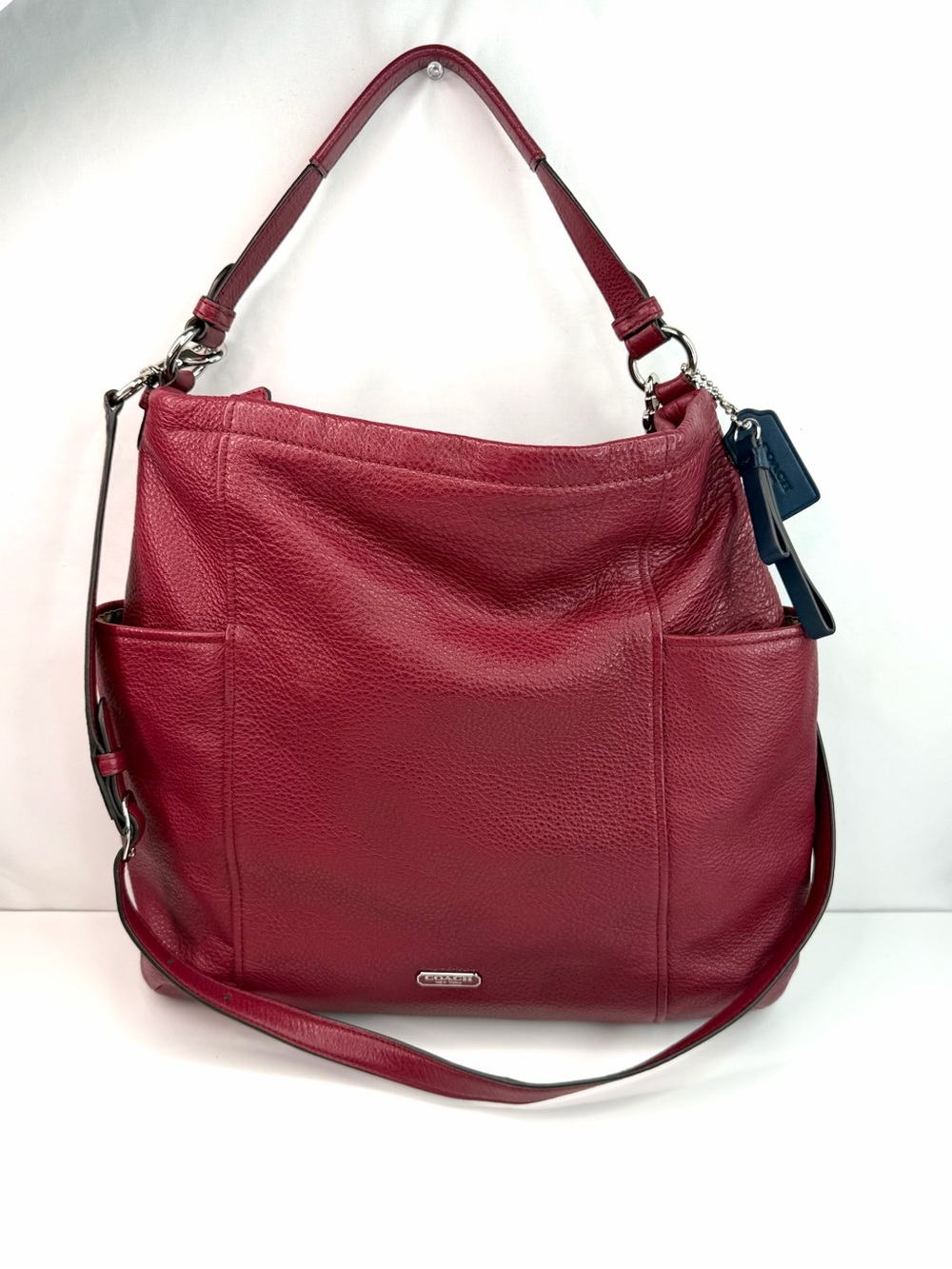 Coach Red F23293 Park Pebbled Leather Y2K Hobo Bag